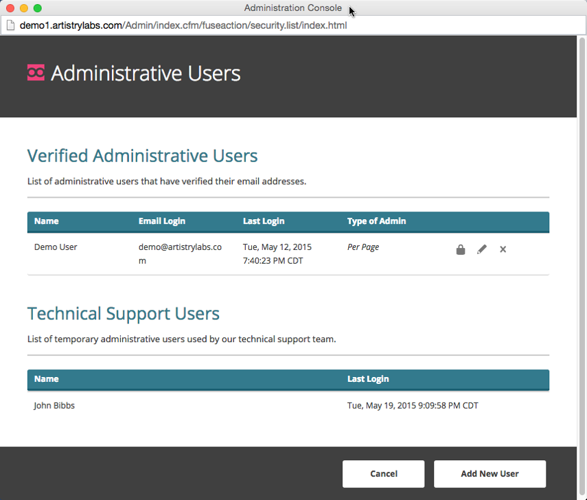 3. Click on Add New User.