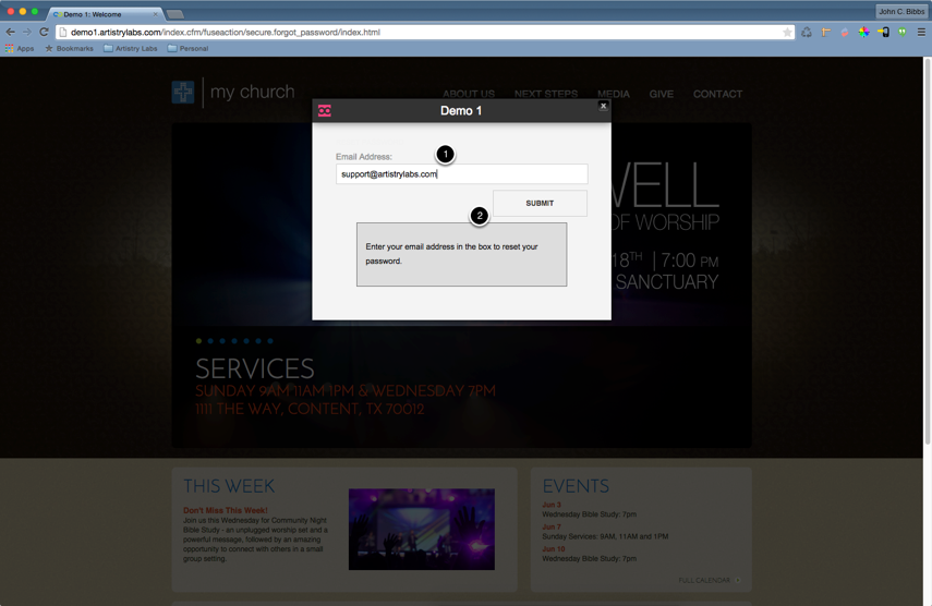 Enter your password and then click &quot;Submit&quot;.