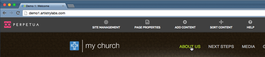 Go to the parent page for the child page that you want to remove from the navigation menu.