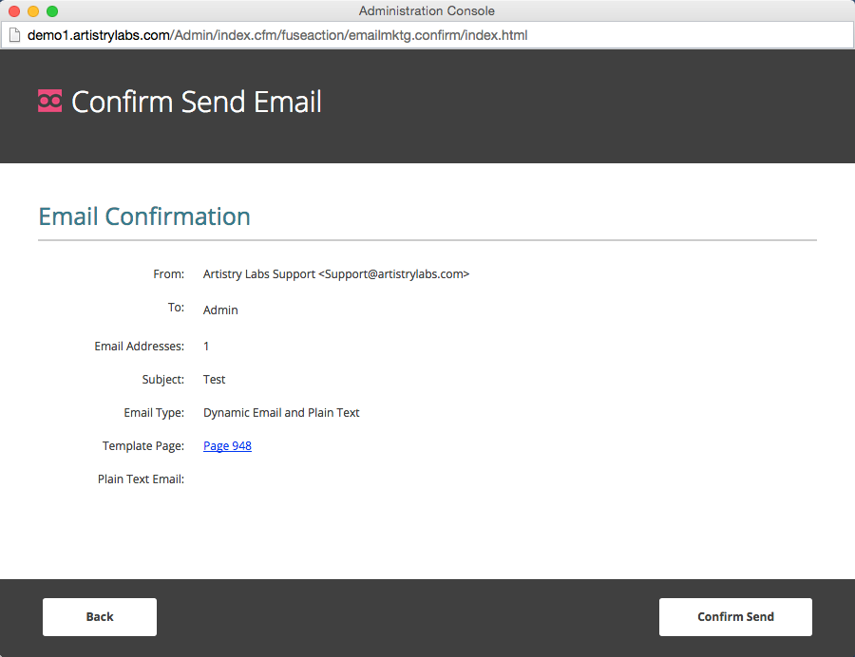 Review your and send your message.