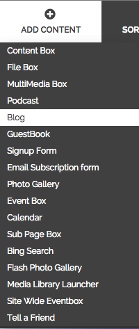 From the &quot;Add Content&quot; menu on your administrative tool bar choose Blog