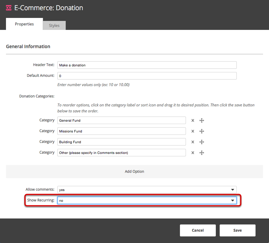 Enable the &quot;Recurring&quot; option.