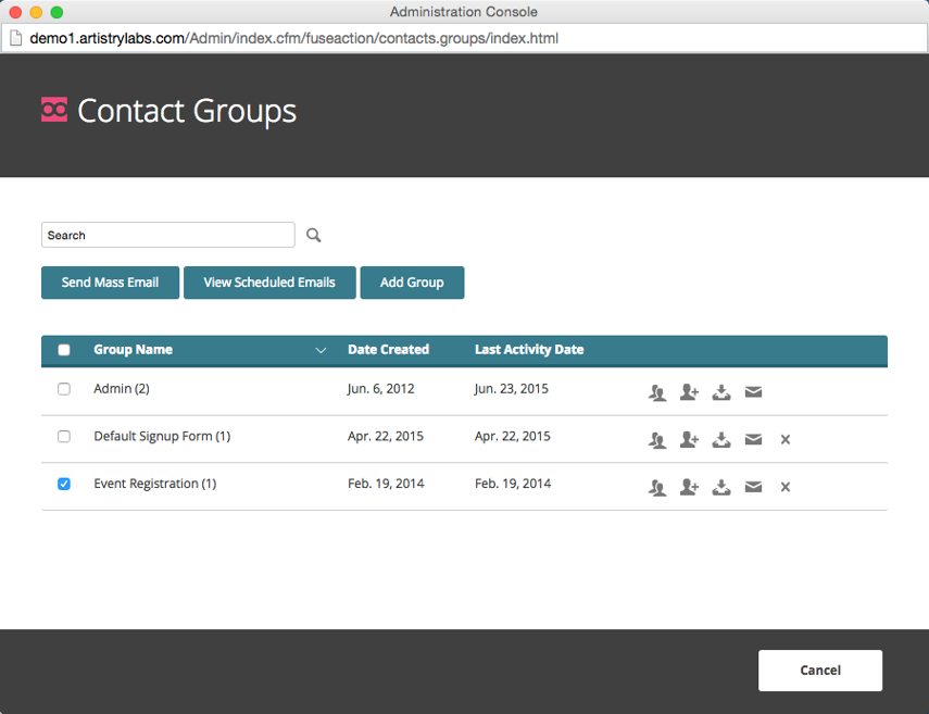 Select the group you want to send an email to.