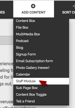 Adding the Staff Module