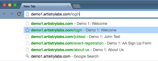 Browse to your website and add /login to the end of the address.