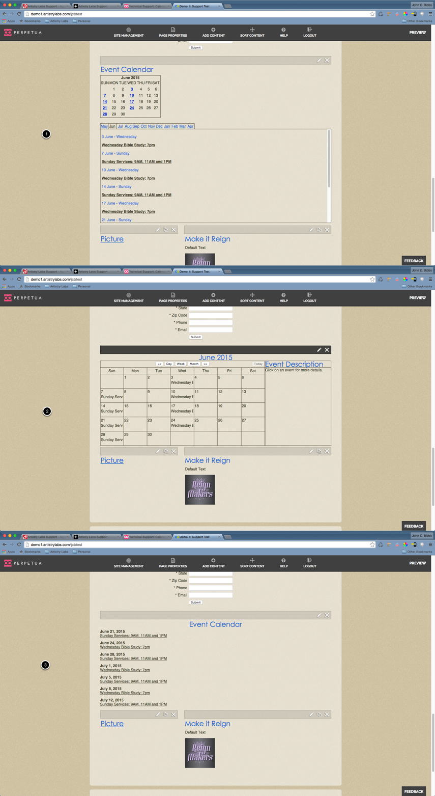Calendar Display Tab