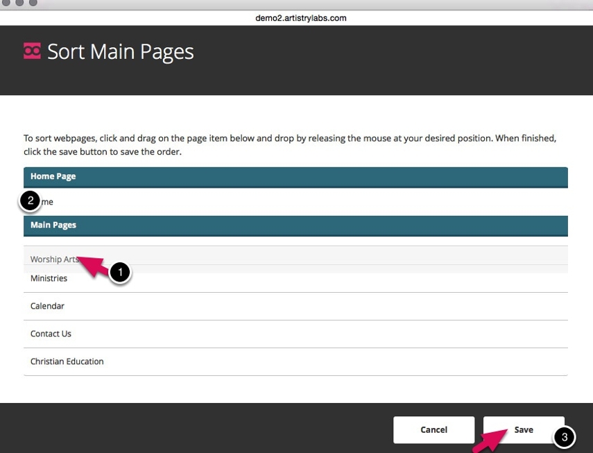 Sort Pages