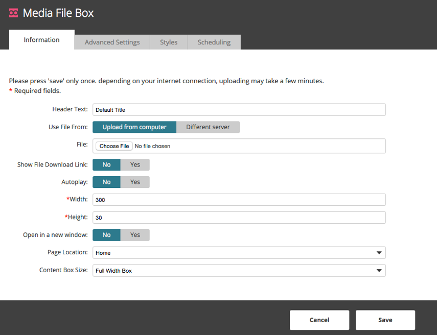 Adding Audio or Video to Site