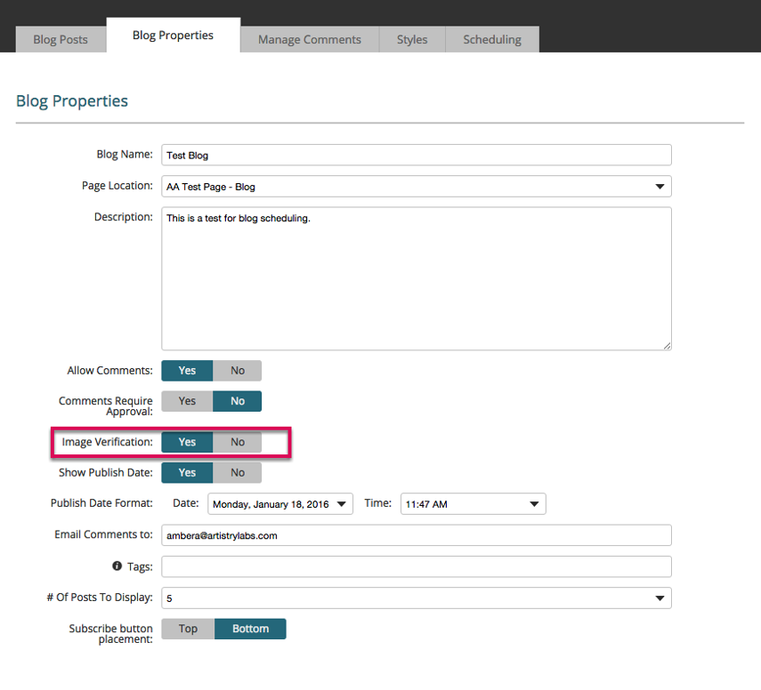 Adding Image Verification to a Blog